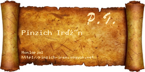 Pinzich Irén névjegykártya